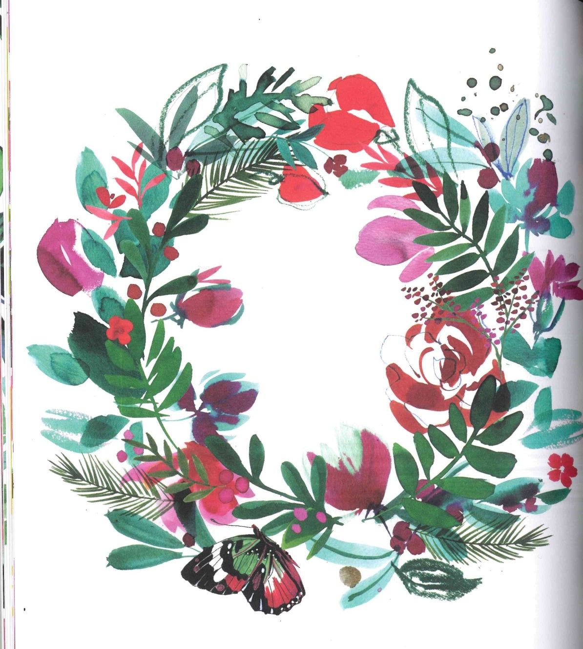 Couronne de fleurs coloriage inversé