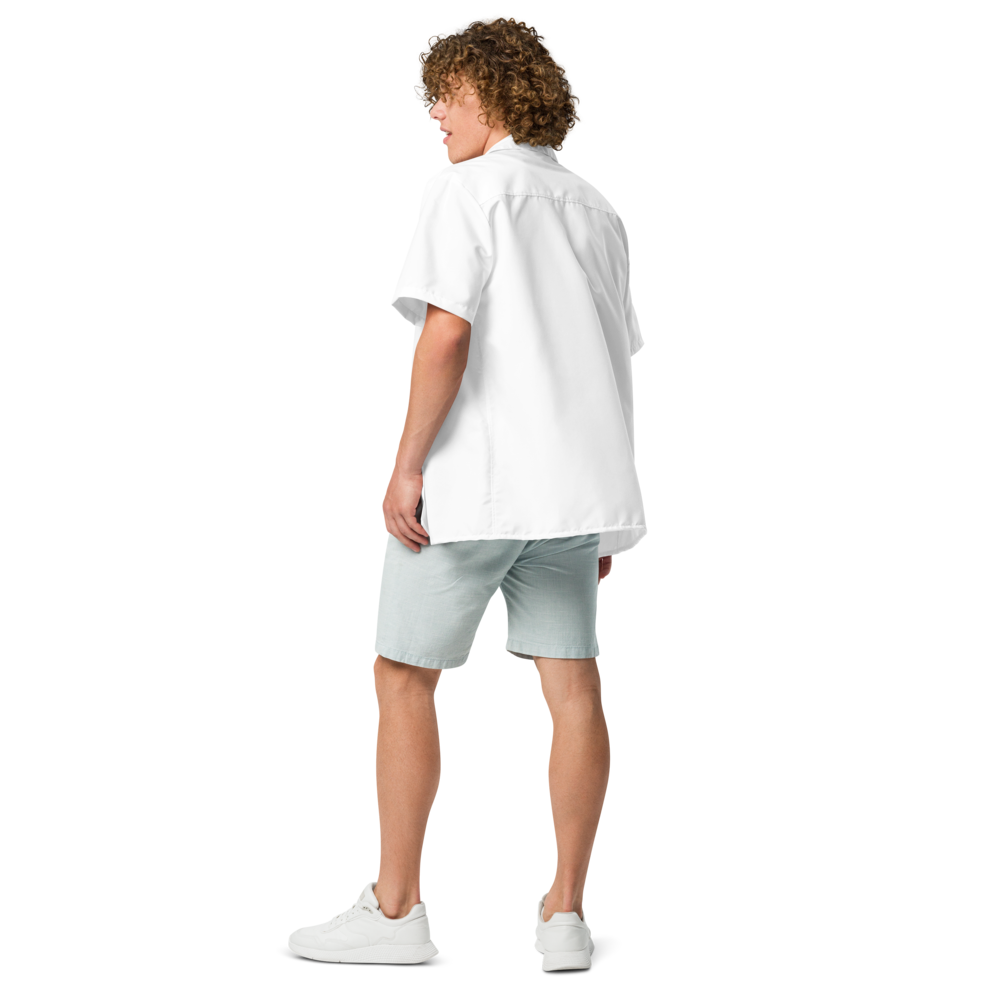 Chemise blanche homme élégante et engagée. Un style sobre qui porte un message fort : sensibiliser à la Langue des Signes avec classe et conviction.