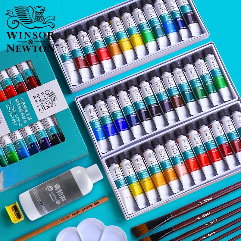 La peinture acrylique est idéale pour peindre facilement sur des supports variés, la peinture sèche vite et dure dans le temps. De la marque Winsor&Newton.