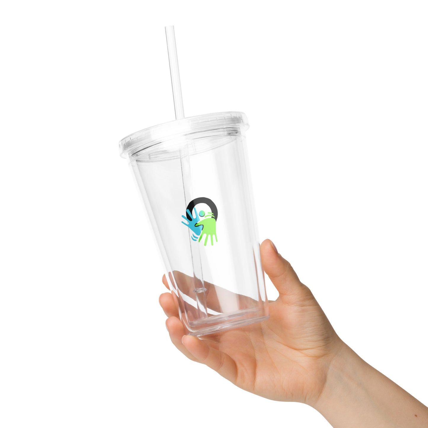 Gobelet translucide avec paille, pratique et stylé d'une marque qui véhicule l'ouverture linguistique (FR/LSF). Pour Enfants et Adultes. 