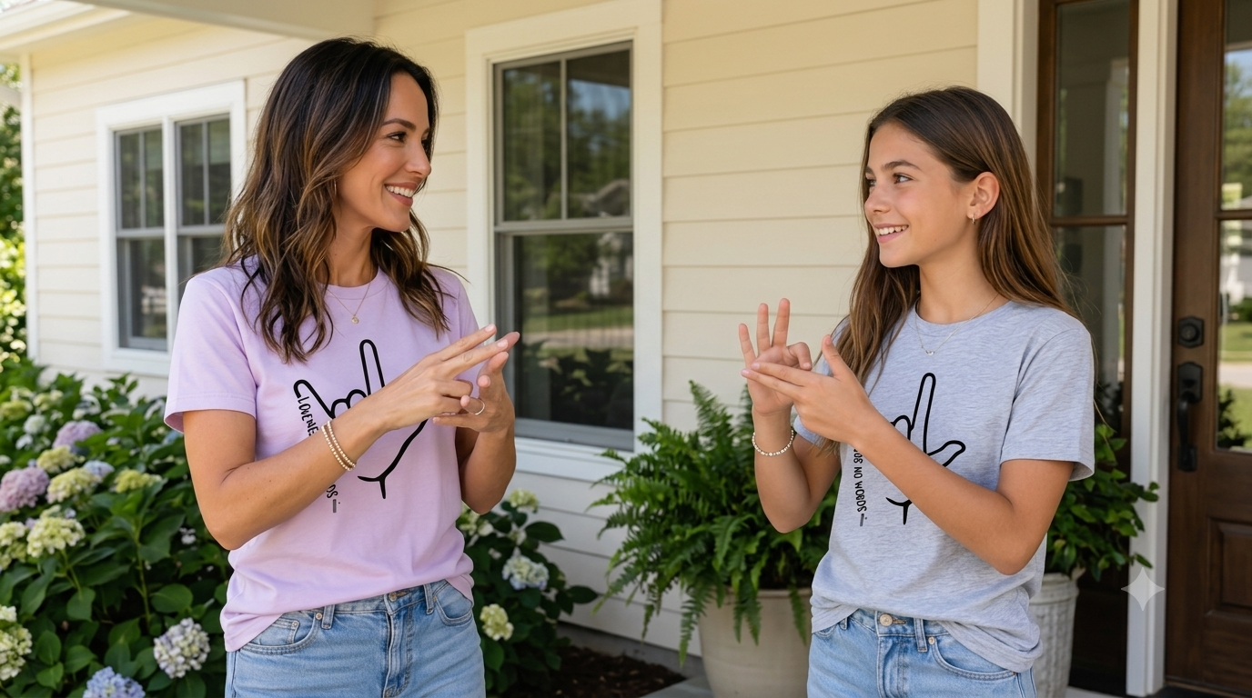 Tee-shirt I LOVE YOU en langue des signes sur Activ'Sign