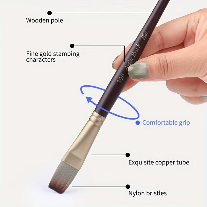 Plusieurs pinceaux de différentes tailles pour peintures, rangés dans leur pochette, idéal à transporter pour pouvoir peindre partout et disponible à tout moment ! 