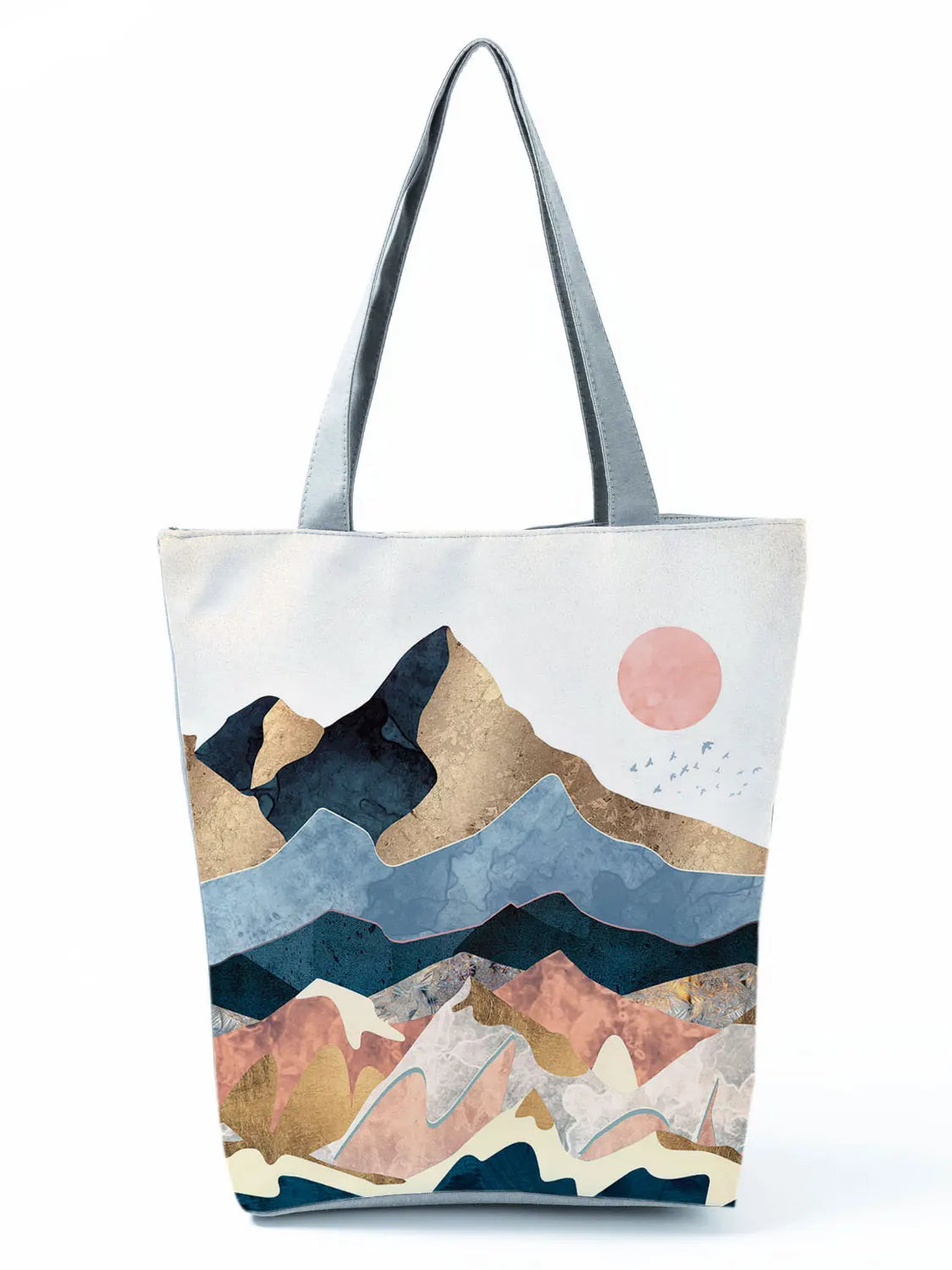 Sac pour femme qui se porte à la main ou sur l'épaule. Belle contenance pour sortir partout au quotidien. Illustration style peinture et nature.
