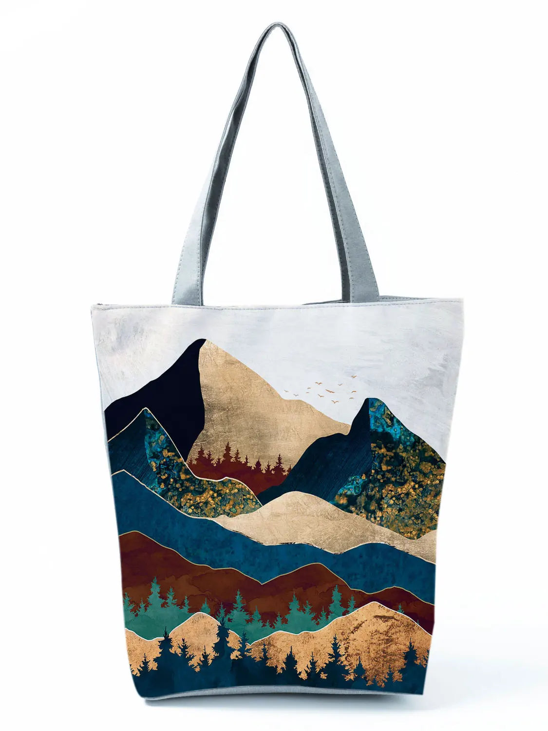 Sac pour femme qui se porte à la main ou sur l'épaule. Belle contenance pour sortir partout au quotidien. Illustration style peinture et nature.