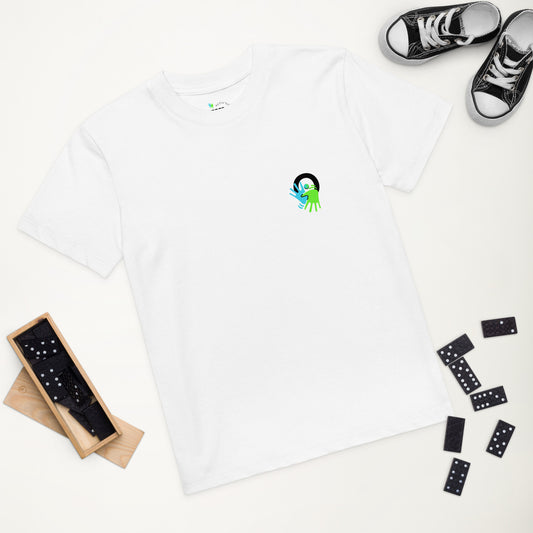 T-shirt enfant en coton bio blanc, doux, confortable et écoresponsable. Idéal pour le quotidien. De la marque Activ'Sign. 