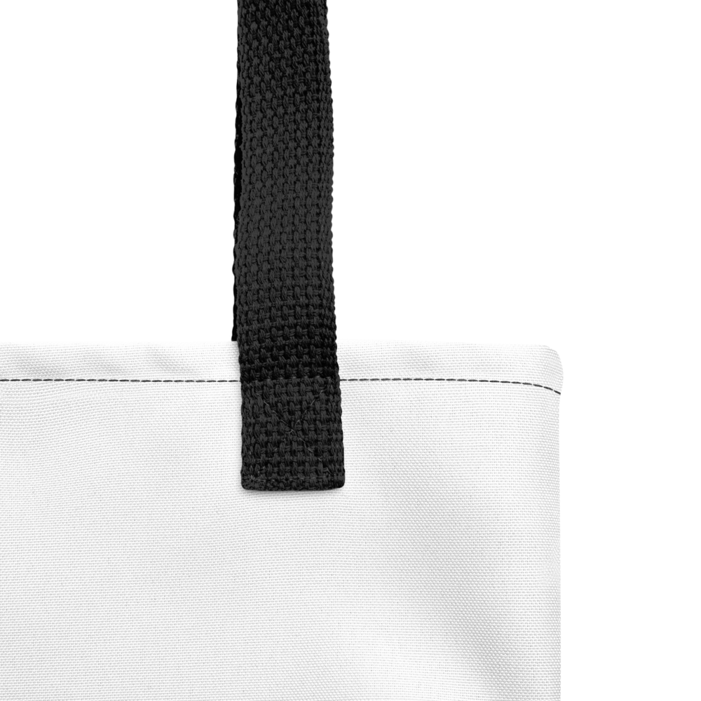 Sac Tote bag blanc avec logo centré, pratique et stylé. Il véhicule un message fort : valoriser la langue des signes aux côtés du français au quotidien.