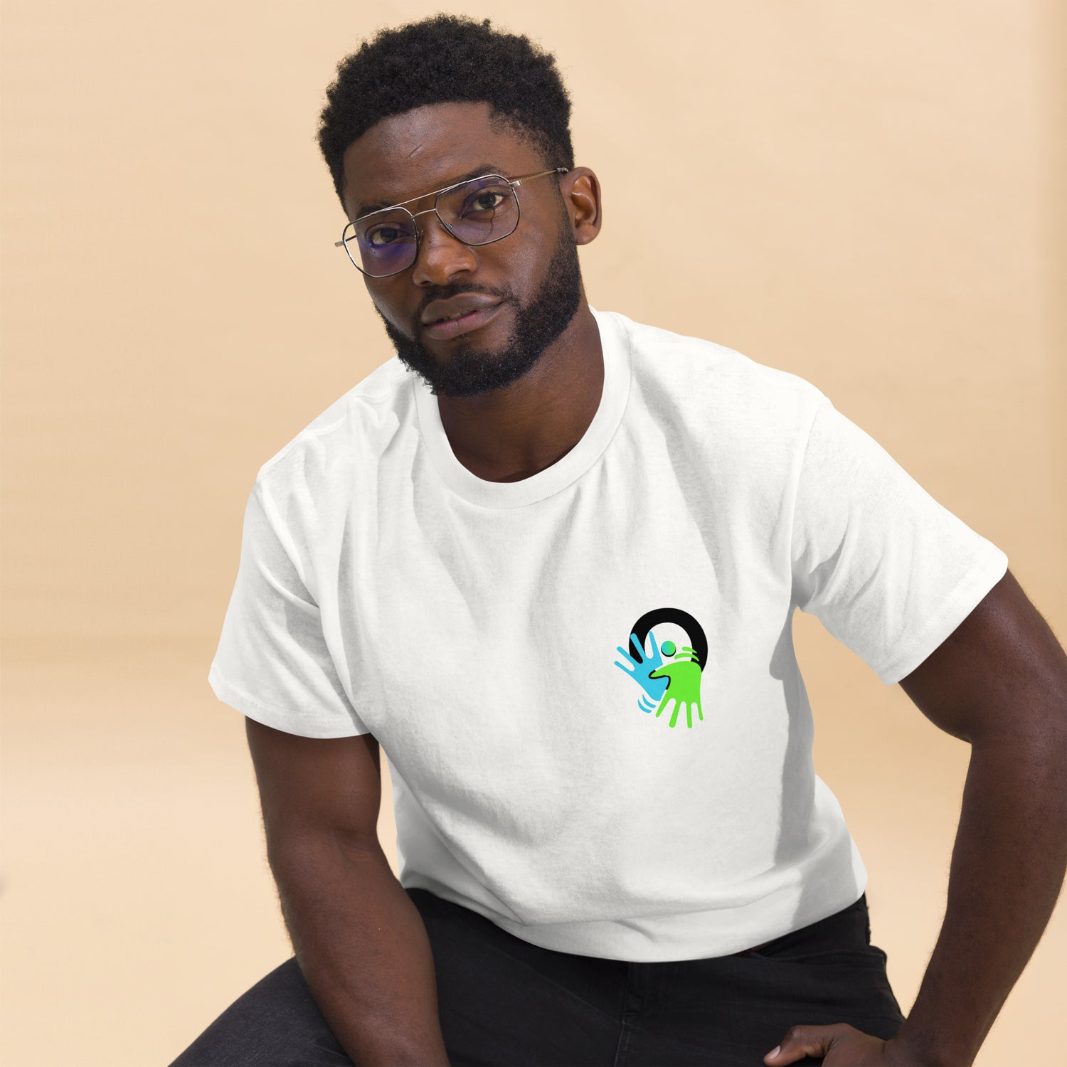 T-shirt en coton blanc pour homme avec activsign.store.